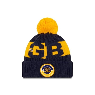 Sapca New Era Green Bay Packers NFL Historic Cold Weather Sport Knit Beanie - Albastri